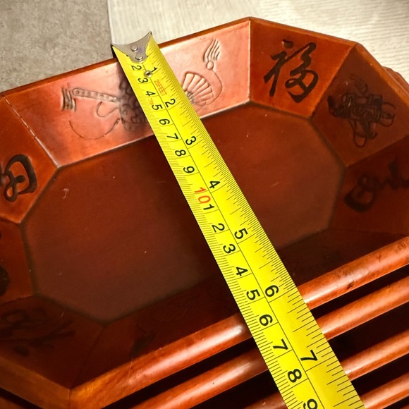 Hexagonal Wooden Stackable serving Trays - Picture 4 of 5